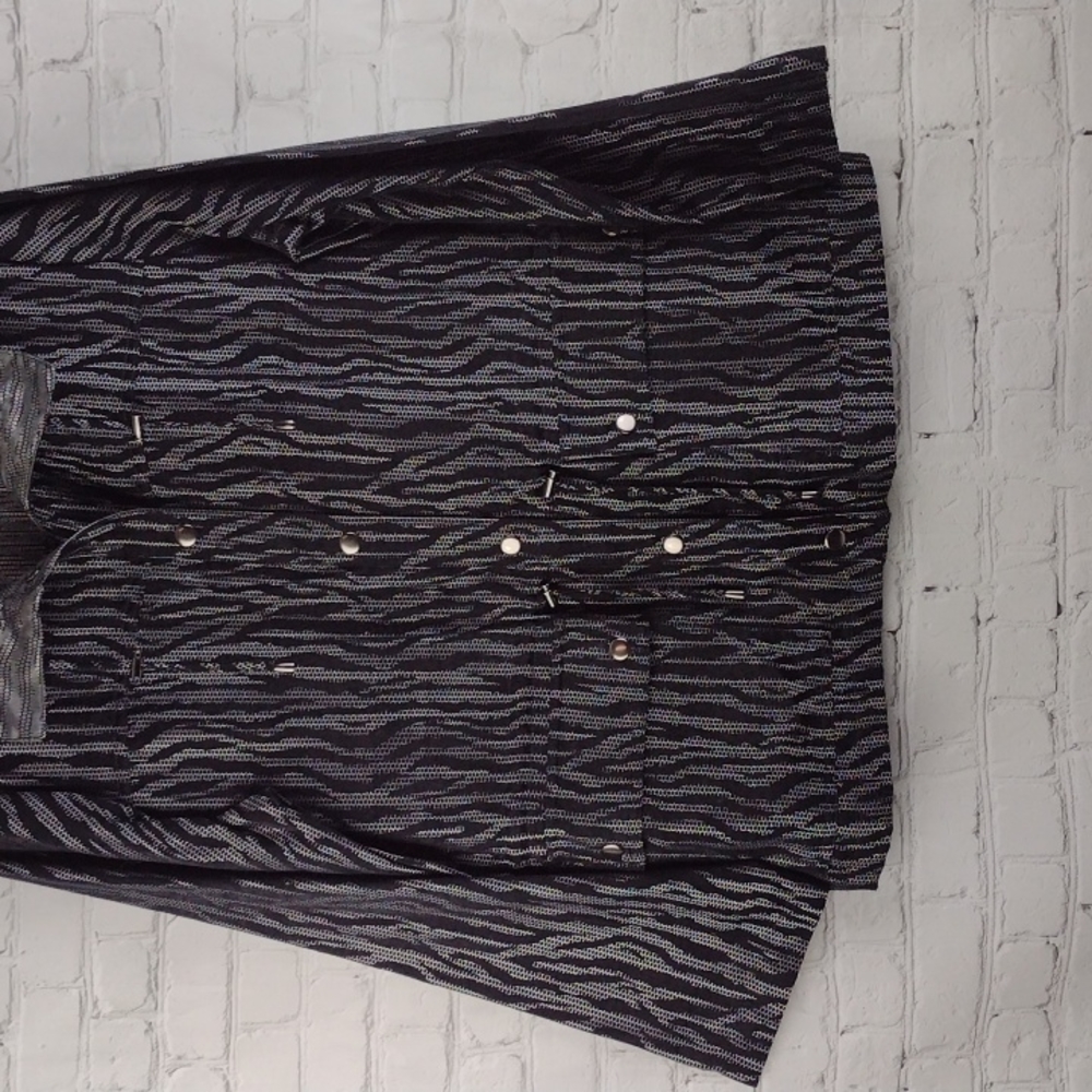 Ruby Rd. Black/Silver Lightweight Jacket, Size 14 - image 3